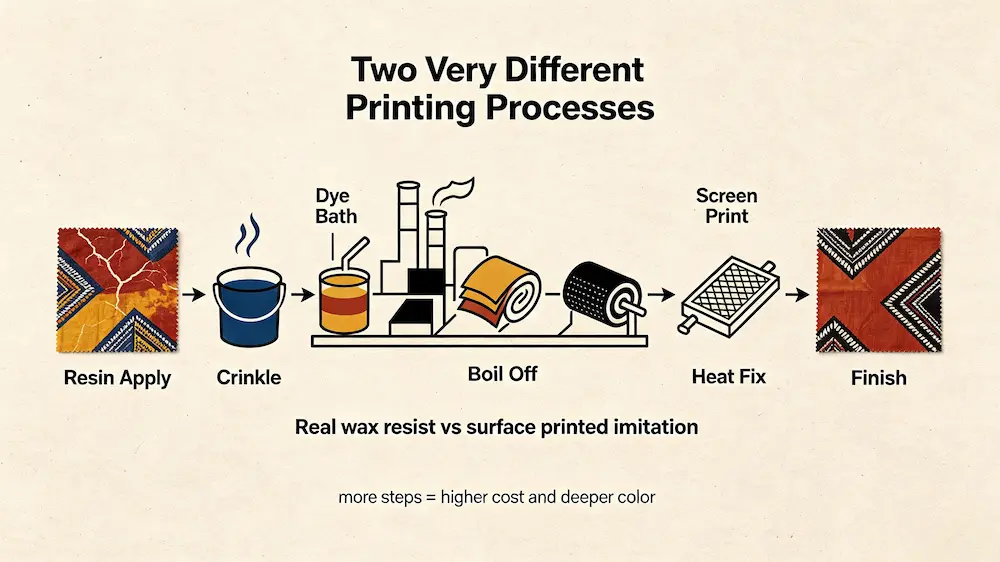 Real Wax Print vs. Imitation Wax Print: Technical Comparison, Process Differences, and Pricing Logic