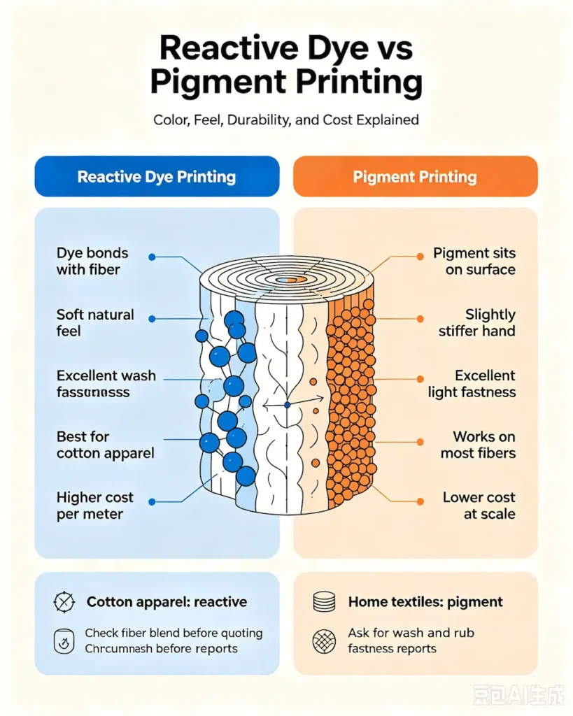 Comparison of Reactive Dye and Pigment Printing